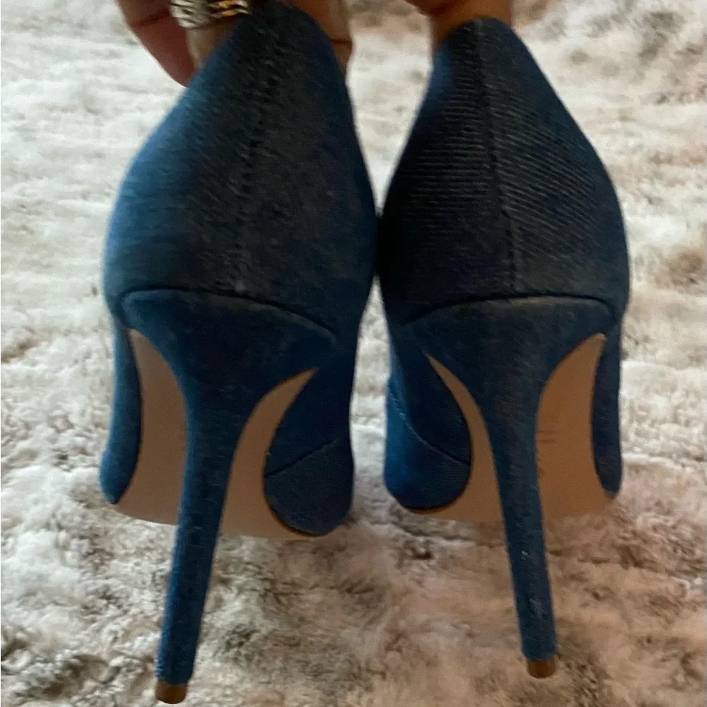 Schutz Blue Denim Heels - Picture 5 of 6
